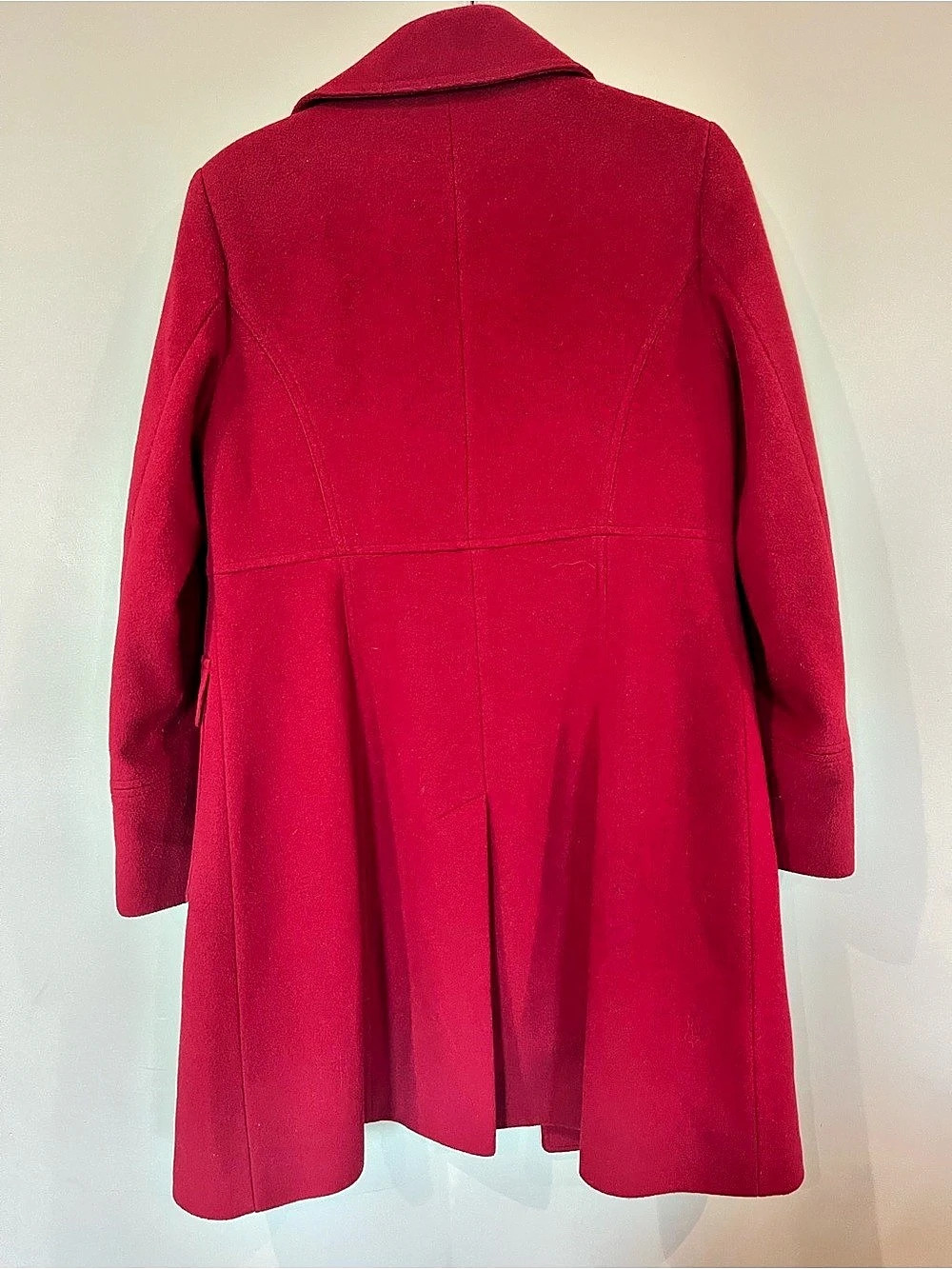 Larry Levine Wool Blend Red Coat Size 8